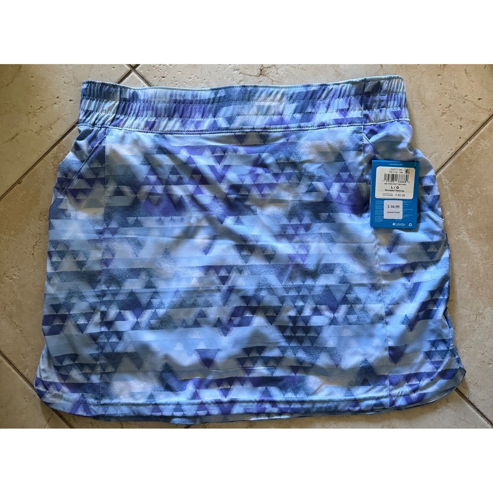 NWT Columbia Lazy Creek Chill Zero Skort Blue Purple Geometric Print XK7140-546